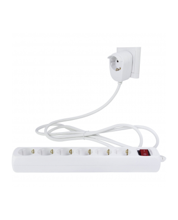 Rev Multiple Socket Outlet White 6+1-fold 2m Powersplit + przełącznik marki (12695114)