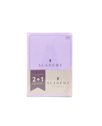 Zestaw zeszytów A5 60 kartek kratka Academy 3 szt (2+1 gratis) Interdruk
