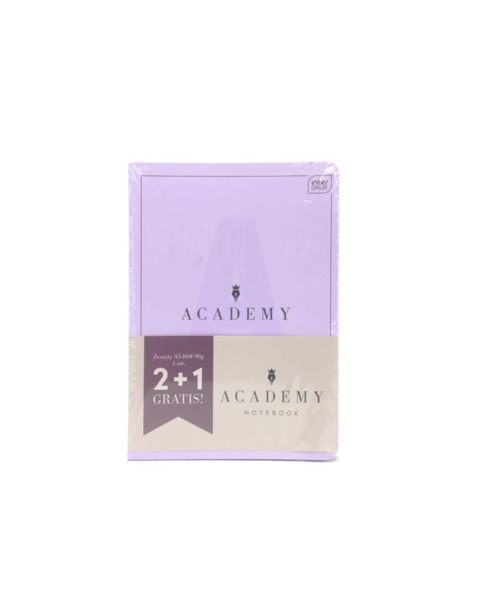 Zestaw zeszytów A5 60 kartek kratka Academy 3 szt (2+1 gratis) Interdruk główny