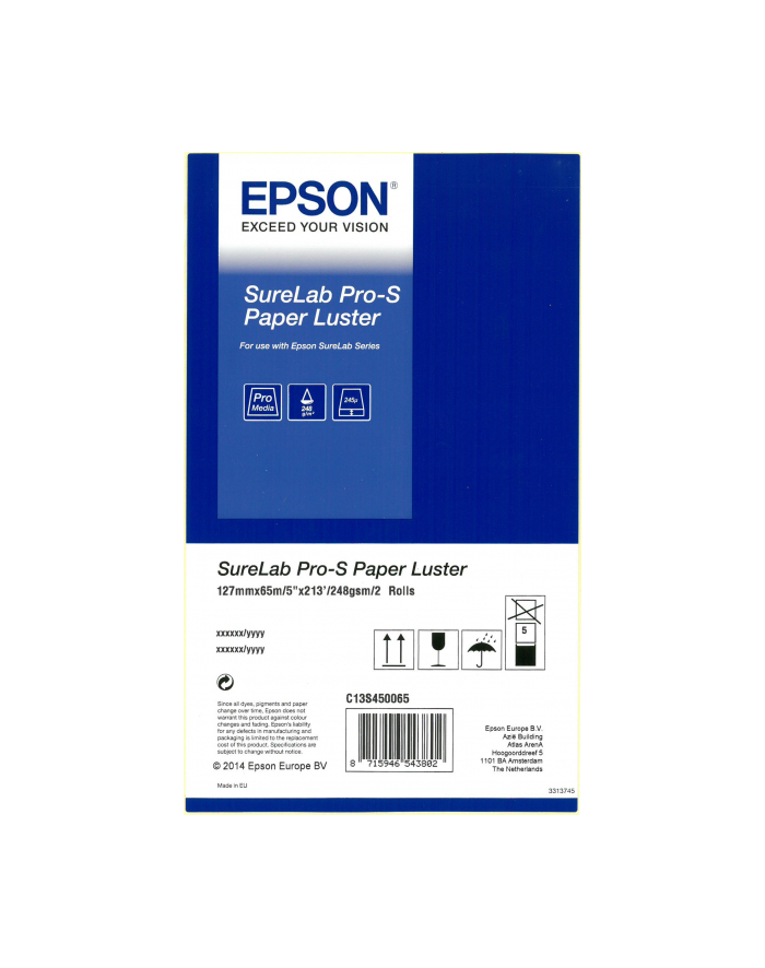 Epson Papier W Roli Surelab Pro-S Paper Luster 127Mm X 65M 248G (2 Szt.) (C13S450065Bp) główny