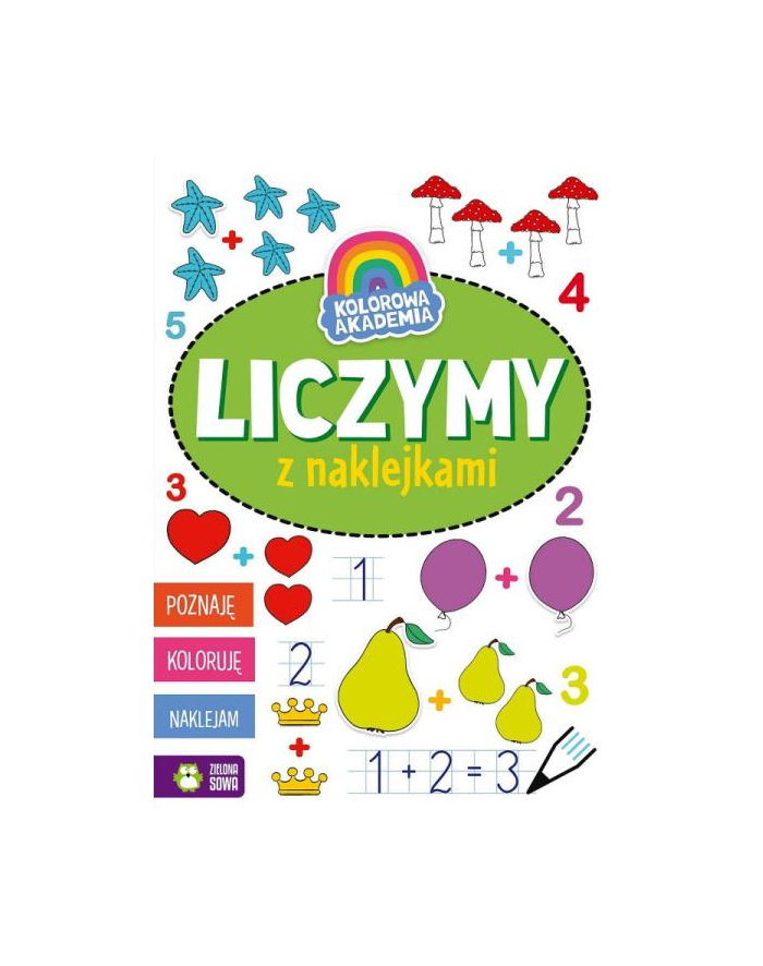 Książka Kolorowa Akademia. Liczymy z naklejkami NW Zielona Sowa główny