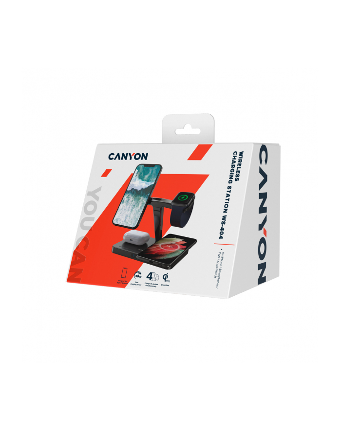 Canyon Ws-404 Wireless Charging Stand 4-In-1 + Ac Power Adapter 36 Watt (Cnswcs404B) główny