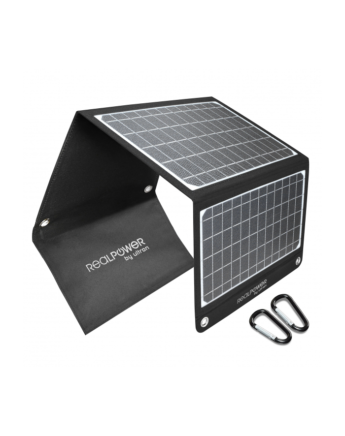 Realpower Ładowarka Solarna 22 W Składany Monokrystaliczny Panel Słoneczny Ze Złączem Usb Qc 3.0 Wodoszczelna Etfe Lekka Do Tabletu Smartfona Pow główny
