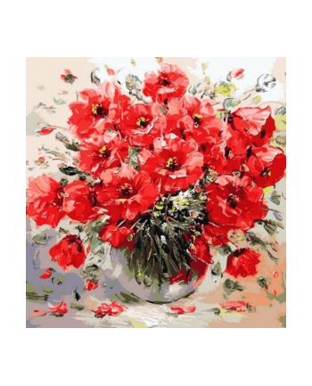 norimpex Malowanie po numerach 40x50cm Kwiaty, Bukiet maków w wazonie 1008878