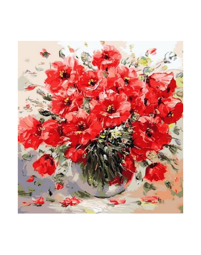 norimpex Malowanie po numerach 40x50cm Kwiaty, Bukiet maków w wazonie 1008878 główny