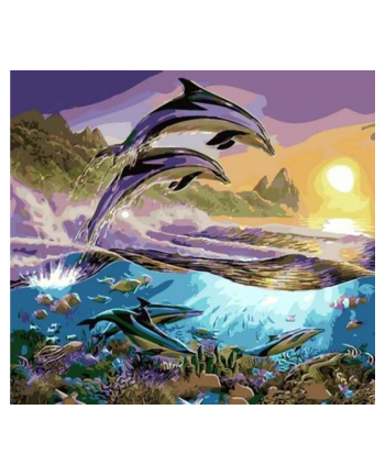norimpex Malowanie po numerach 40x50cm Delfiny skaczące przy wydmach 1008902
