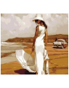 norimpex Malowanie po numerach 40x50cm Kobieta z parasolem na piaskowej plaży 1008936 - nr 1