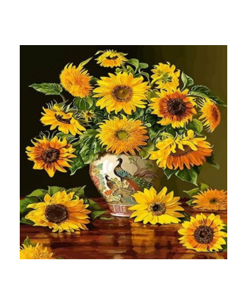 norimpex Malowanie po numerach 40x50cm Kwiaty, słoneczniki w chińskim wazonie 1008969