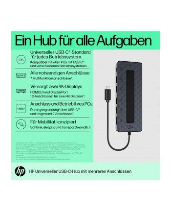 Hub USB HP Universal USB-C Multiport (50H55AA#AC3) Czarny