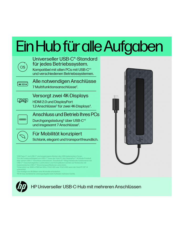 Hub USB HP Universal USB-C Multiport (50H55AA#AC3) Czarny główny
