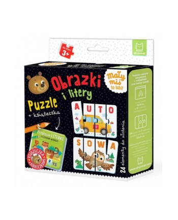 aksjomat Książeczka Mały Miś to lubi! 3+ Obrazki i litery. Puzzle + książeczka