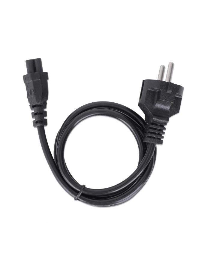 Kabel zasilający koniczynka Manhattan Schuko/C5 1m czarny główny