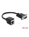 Kabel adapter Delock DB-9(COM)(M)->RJ45(F) na kablu 0,2m Czarny - nr 1