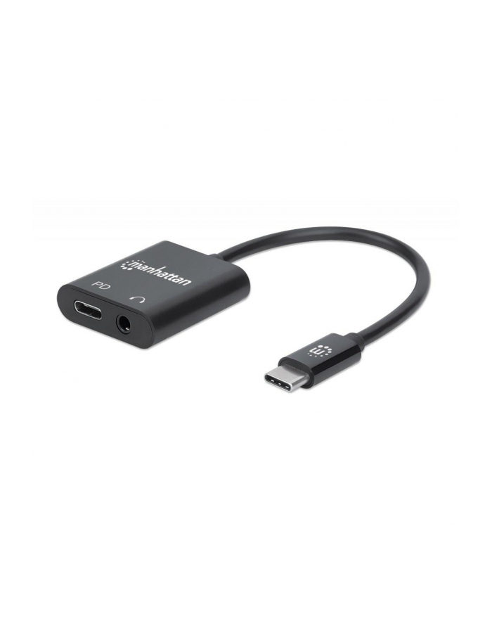 Kabel adapter Manhattan Słuchawkowy USB-C / Jack 3.5mm z USB-C PD główny