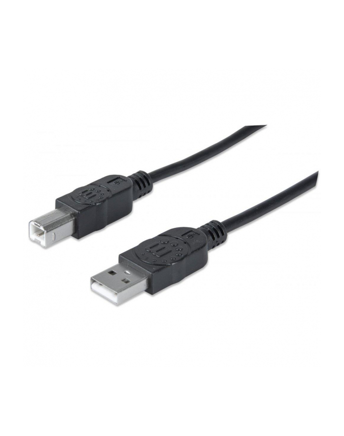 Kabel Manhattan USB2.0 A-B M/M Hi-Speed 1m czarny główny