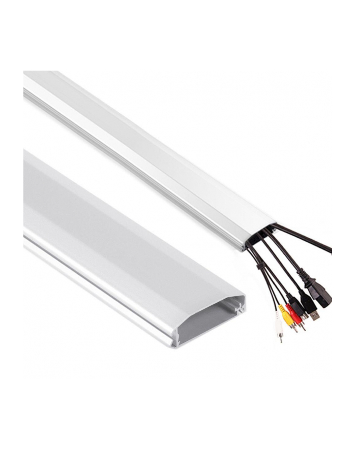 Zestaw 20szt x Listwa maskująca do kabli Maclean MC-693 W 60x20x750mm Aluminium łatwe otwieranie i zamykanie główny