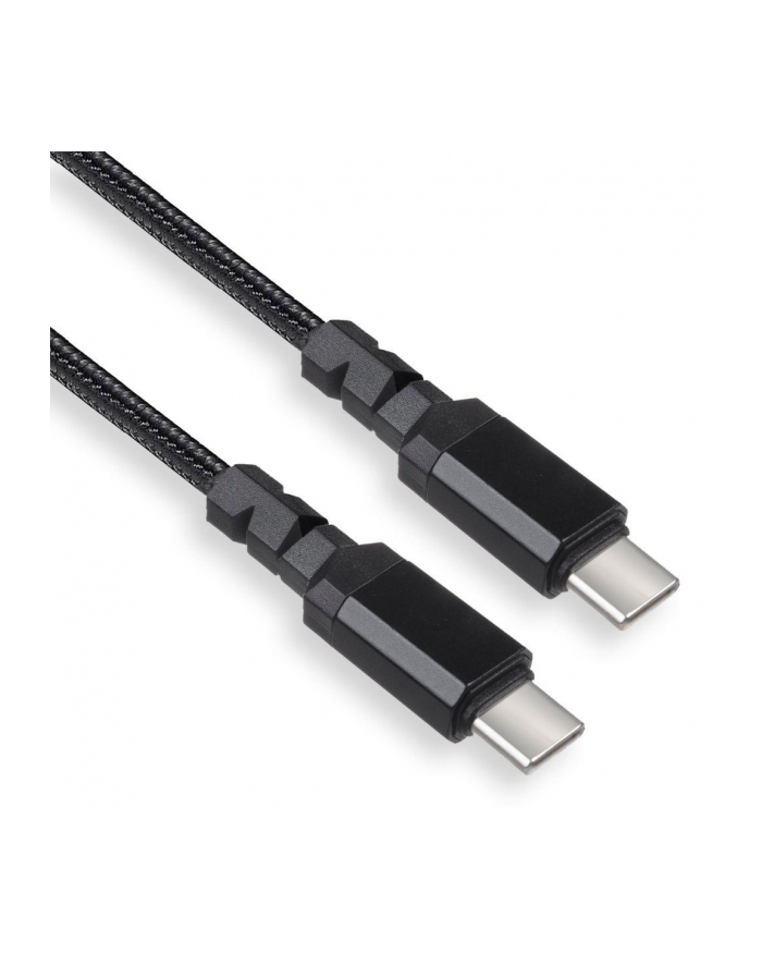 Kabel 2 x USB-C 15W Maclean MCE493 wspierający QC 3.0 przesył danych 3A czarny dł. 1m główny