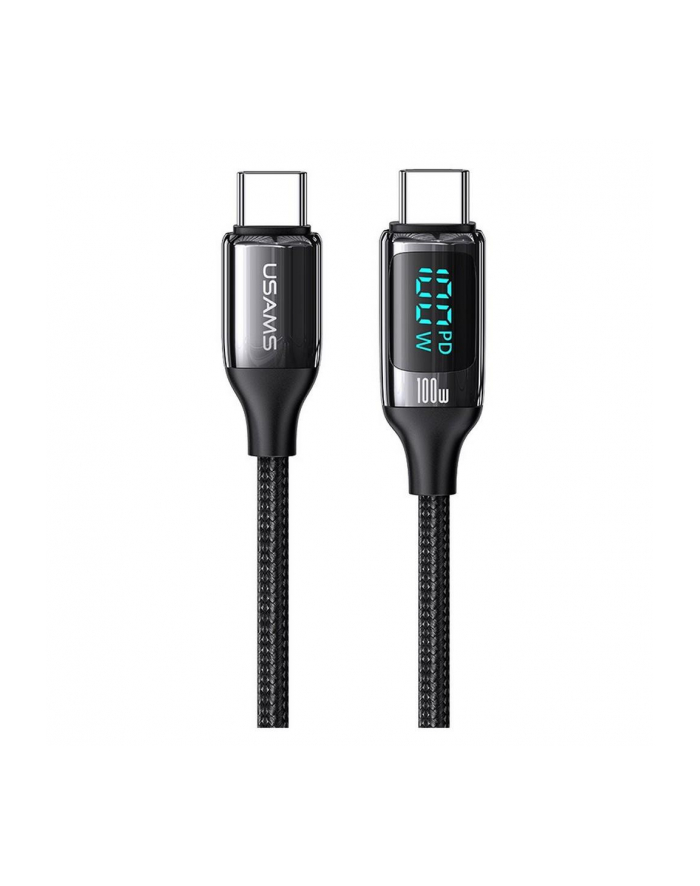 Kabel USB Usams U78 USB-C/USB-C 100W PD Fast Charging 1,2m LED-czarny główny