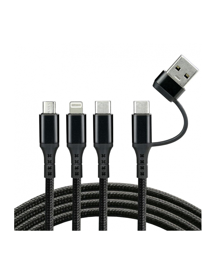 Kabel przewód USB-C / USB 3w1 - USB-C, Lightning, micro USB 120cm everActive CBB-1.2ALL do 3A główny