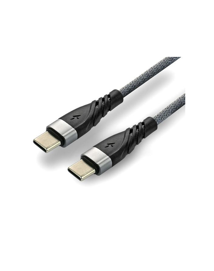 Kabel USB - USB-C / Typ-C everActive CBB-1CG 1m do 3A z obsługą szybkiego ładowania przewód pleciony szary główny