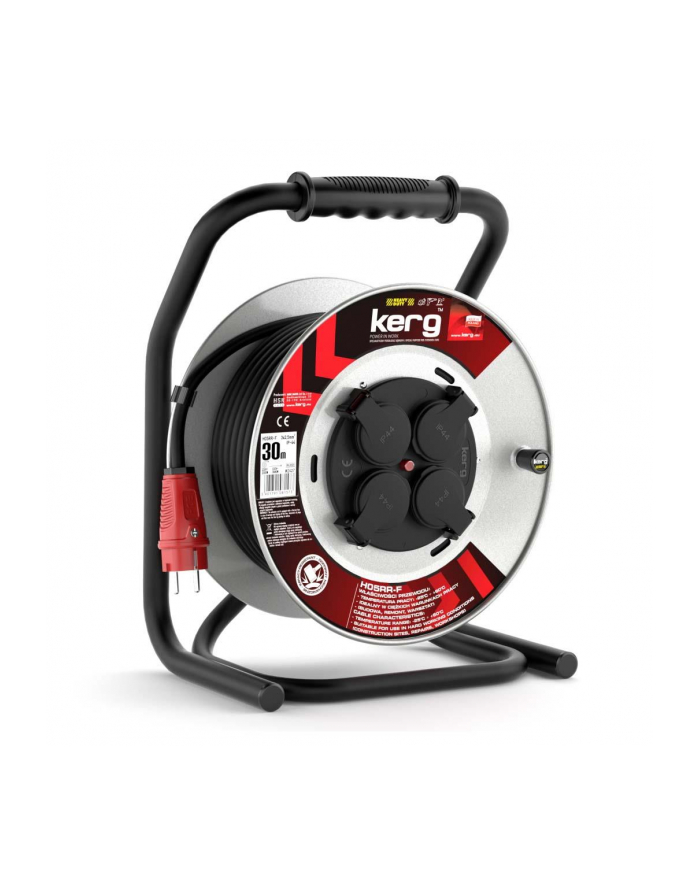Przedłużacz zwijany KERG 30m 3×2,5mm2 H05RR-F 250V czarny główny
