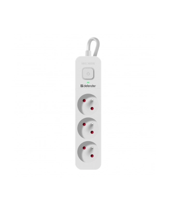 Listwa zasilająca Defender SFS 131 1,5 m, 3 gniazda, biała