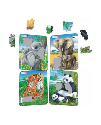 tactic Układanka / puzzle Koala, Słoń, Tygrys, Panda - rozmiar Mini (18.3x14.3 cm)  Larsen