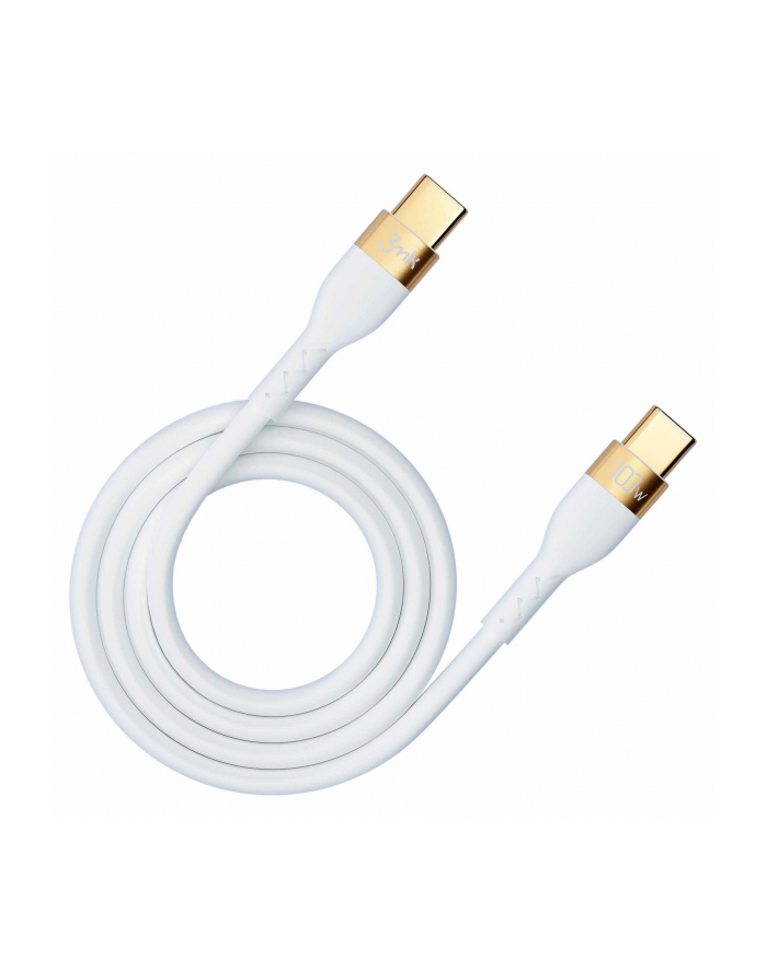 Kabel USB 3mk Hyper Silicone Cable USB-C to USB-C 100W biały główny