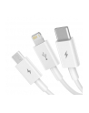 Kabel przewód USB 3w1 - USB-C, Lightning, micro USB 150cm Baseus CAMLTYS-02 do 3,5A - nr 15
