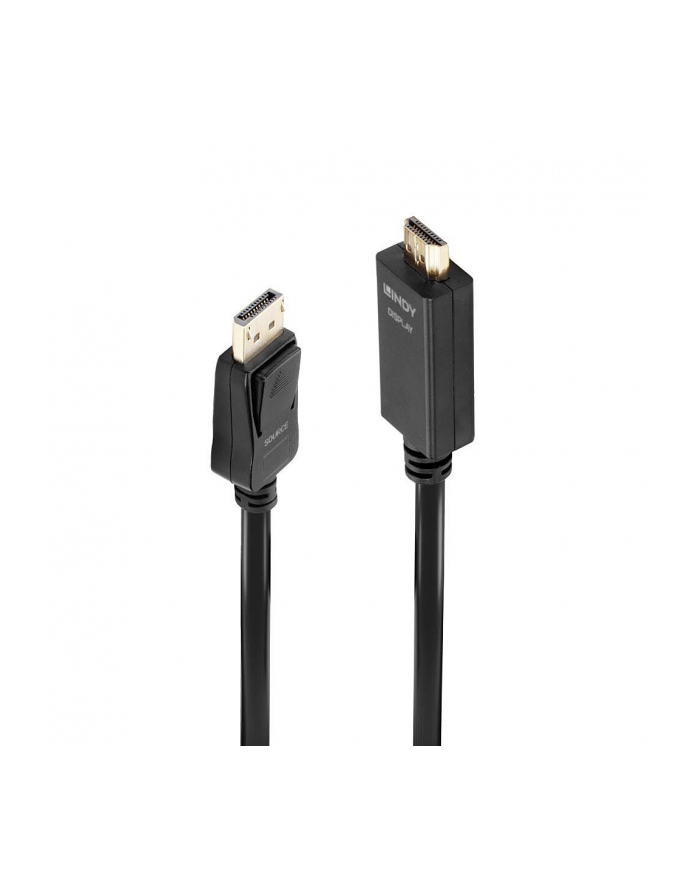 Kabel adapter LINDY DisplayPort - HDMI M/M 10.2G 1m czarny 4K UHD 30Hz główny