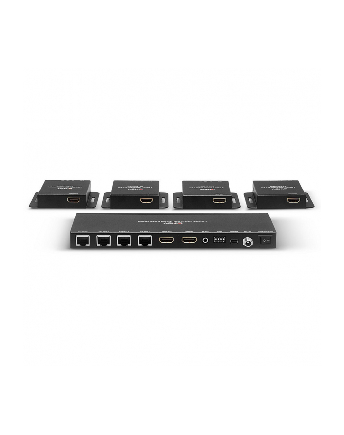 Extender / splitter HDMI LINDY 4-portowy 4K30 IR Loop Out Cat.6 70m główny