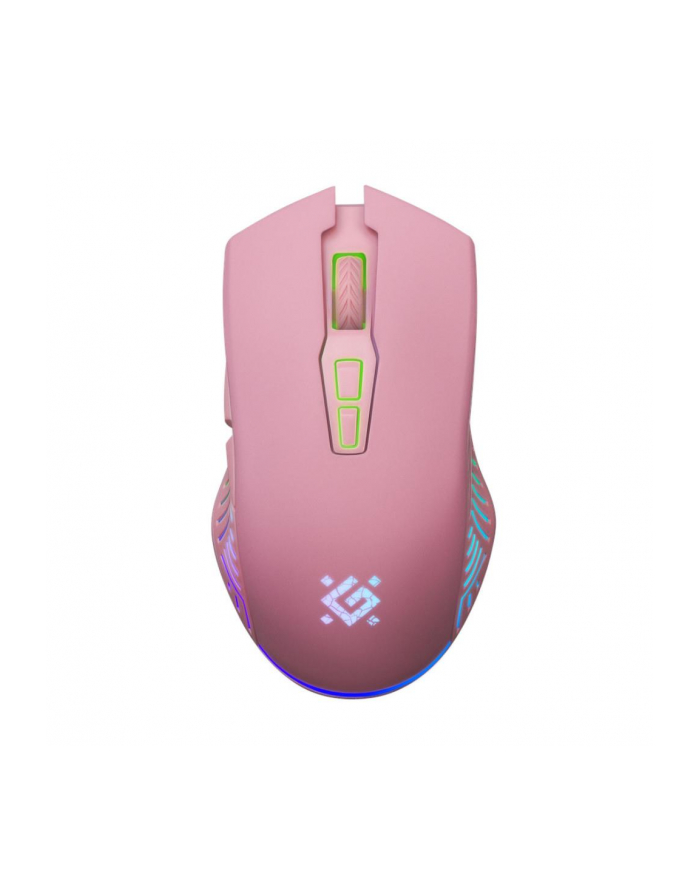 Mysz bezprzewodowa Defender PANDORA GM-502 optyczna 3200dpi różowa RGB AKUMULATOR 7 przycisków Gaming bezklikowa silent główny