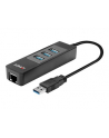 Hub USB 3.0 LINDY 3 Ports, RJ-45 Gigabit Ethernet, czarny - nr 5
