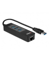 Hub USB 3.0 LINDY 3 Ports, RJ-45 Gigabit Ethernet, czarny - nr 6