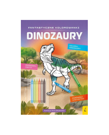 foksal Fantastyczne kolorowanki z kredkami. Dinozaury