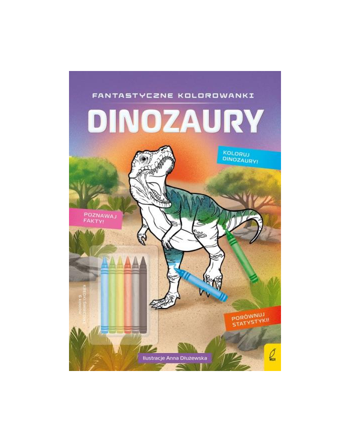 foksal Fantastyczne kolorowanki z kredkami. Dinozaury główny