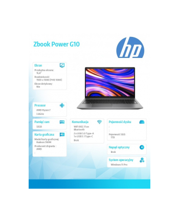 hp inc. Notebook Zbook Power G10/W11P R7-7840HS 1TB/32 866A9EA