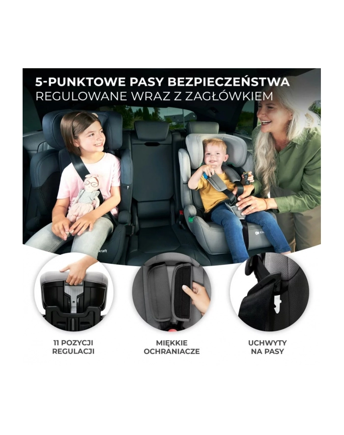 kinderkraft Fotelik samochodowy COMFORT UP i-Size 76-150 cm BLACK 9-36kg główny