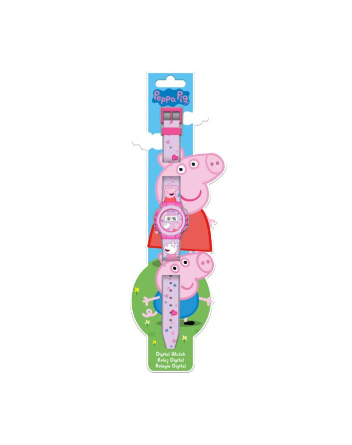 Zegarek cyfrowy KE02 ECO Świnka Peppa. Peppa Pig  (bez plastikowego opakowania) PP09046 Kids Euroswan główny