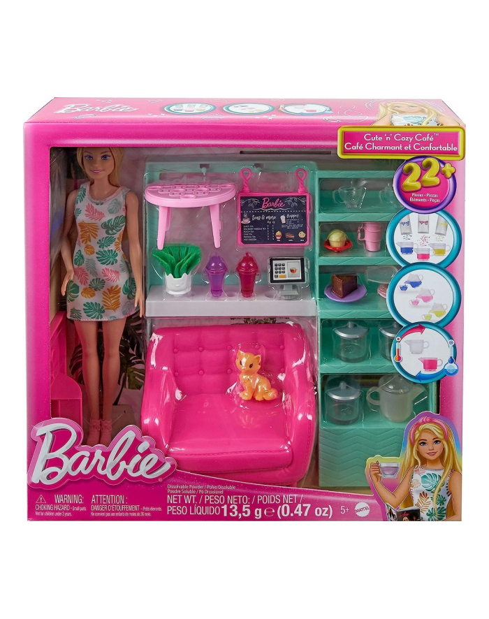 Barbie Relaks w kafejce Zestaw + lalka HKT94 p3 MATTEL główny