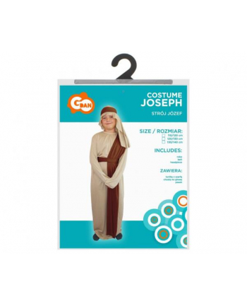 godan Zestaw Józej, tunika z szarfą ciemny brąz, chusta na głowę, pasek, rozmiar 120/130cm