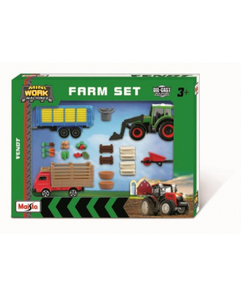 MAISTO 12564-46 Traktor Fendt zestaw z mini farmą