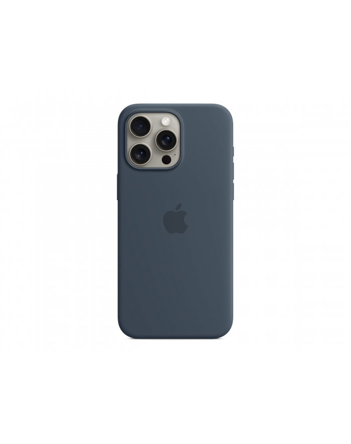 apple Etui silikonowe z MagSafe do iPhonea 15 Pro Max - sztormowy błękit główny
