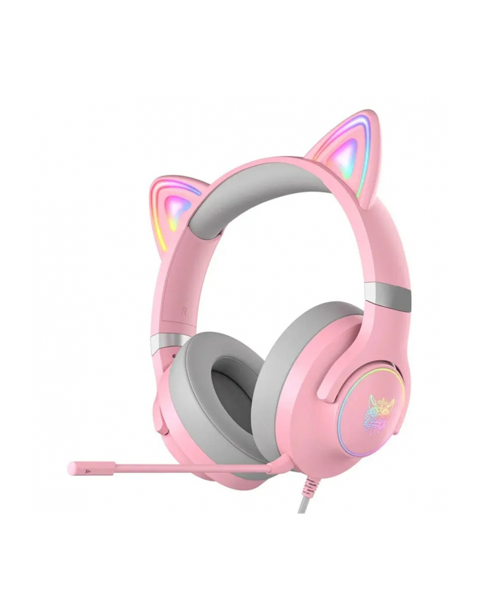 onikuma Słuchawki gamingowe X30 kocie uszy Różowe główny