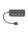 digitus Hub USB 3.0/Koncentrator 4-portowy USB A + adapter USB-C 5Gbps z wyłącznikami, aluminiowy, pasywny - nr 3