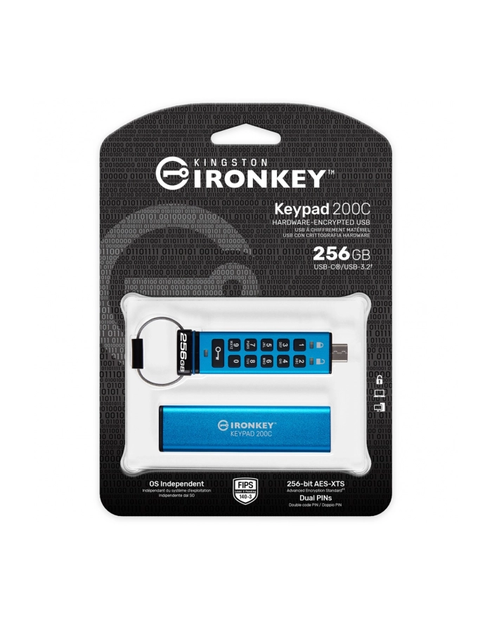 kingston Pendrive 256GB IronKey Keypad 200 FIPS140-3 Lvl3 AES-256 główny
