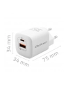 qoltec Ładowarka sieciowa 35W GaN ULTRA | 5-20V | 2.25-3A | 1 x USB typ C PD | 1 x USB | Biała - nr 14