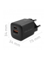 qoltec Ładowarka sieciowa 35W GaN ULTRA | 5-20V | 2.25-3A | 1 x USB typeC PD | 1 x USB | Czarna - nr 4