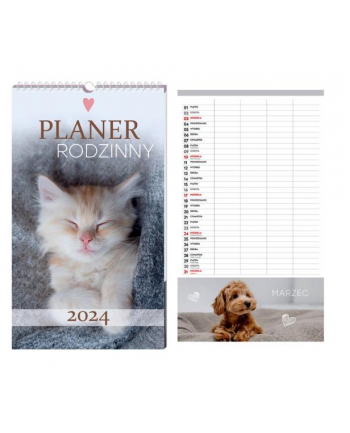 interdruk Kalendarz 2024 planszowy rodzinny Zwierzaki