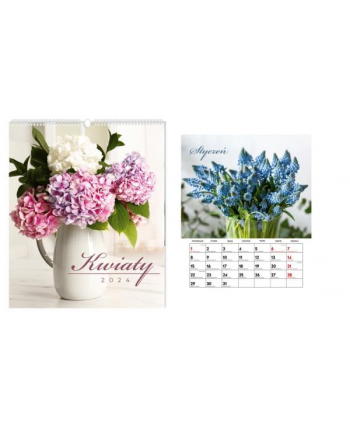 interdruk Kalendarz 2024 ścienny planszowy Kwiaty